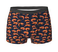 fifbird Herren-Boxershorts, Garnelenmuster, Meeresfrüchte mit elastischem Bund, Unterwäsche für Herren, Shrimp Pattern Sea F, M