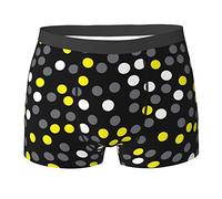 fifbird Herren-Boxershorts, Gelb / Weiß / Schwarz mit Punkten und elastischem Bund, Gelb, Weiß, Schwarz, P, XL