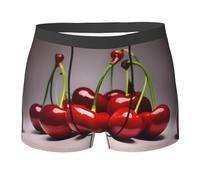 fifbird Herren-Boxershorts, Motiv: chilenische Kirschen, bedruckt, weicher Stoff, Unterwäsche mit elastischem Gürtel, Schwarz , S