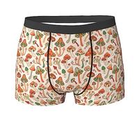 fifbird Herren-Boxershorts, niedliches Pilzmuster, Polyester mit elastischem Bund, Slip, Shorts, Unterwäsche für Herren, Niedliches Pilzmuster, L