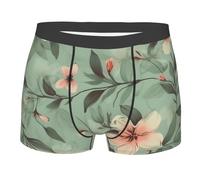 fifbird Herren-Boxershorts, Pastell-Blumenmuster, atmungsaktiver Hosenschlitz mit integriertem 3D-Täschchen, Unterhose mit elastischem Gürtel, Schwarz , M