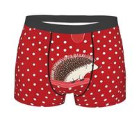 fifbird Herren-Boxershorts, rot, gepunktet, Igel-Slip, atmungsaktiver Hosenschlitz mit integriertem 3D-Tasche, Unterhose mit elastischem Gürtel, Schwarz , XXL