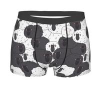 fifbird Herren-Boxershorts, Schwarz und Weiß, Schaf-Slips für Unterwäsche, Unterhose mit elastischem Gürtel, mehrfarbig, XXL
