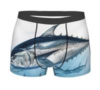 fifbird Herren-Boxershorts, Stretch, atmungsaktiv, Thunnus, Thunnus, Slips für Docht, Unterwäsche, Unterhose mit elastischem Gürtel, Schwarz , L