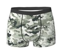fifbird Herren-Boxershorts, weiß, Camouflage, feuchtigkeitsableitend, atmungsaktiv, dehnbar, ohne Etikett, Unterhose mit elastischem Gürtel, Schwarz , S