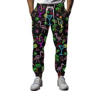 fifbird Herren-Jogginghose, lustig, 80er-Jahre-Splash, sportliche Jogger-Hose, elastischer Bund, Freizeithose, Größe XL, XL