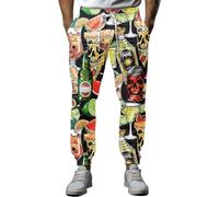 fifbird Herren-Jogginghose, lustig, 80er-Jahre-Splash, sportliche Jogger-Hose, elastischer Bund, Freizeithose, Größe XL, XL