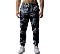 fifbird Herren-Sweathose, lustig, 80er-Jahre-Stil, sportliche Jogginghose, elastische Taille, Freizeithose, Größe XL, L