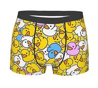 fifbird Herren-Unterwäsche, Boxershorts, Kuh-Druck, weich, atmungsaktiv, Stretch, Unterwäsche, Trunks mit Ausbuchtungstasche für Männer und Jungen, Bunte gelbe Ente, XL
