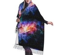 fifbird Lustiger Schal mit Leopardenmuster, Kaschmir, Fransen für Frühling, Herbst, Winter, modischer Schal für Damen, Galaxie im Universum, One size