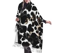 fifbird Schal mit Cupcake-Muster, Kaschmir, Fransen, für Damen, leichter Schal, Herbst, Winter, dicker Schal, Kuhfell-Aufdruck, One size