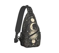 fifbird Sling Bag Crossbody Rucksack Sling Rucksack Schultertasche Casual Daypacks für Damen Herren Radfahren Wandern Reisen, Vintage Sonne Mond Sta, One size