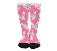 fifbird Sphynx Socken mit Katzenmuster, klassisch, lässig, lustig, athletisch, Kompressionsstrümpfe für Herren und Damen, siehe abbildung, One size