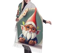 fifbird Weicher Damen-Schal aus Kaschmir, warm, modisch, leicht, Winterschal, langer Schal mit Hirschkopf-Aufdruck, Niedlicher Zwerg, One size