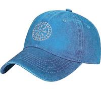 fifbird Wikinger-Symbol, nordischer Kompass, Baseballkappe, gewaschener Vater, Trucker, Denim, Cowboyhut, blau, Einheitsgröße
