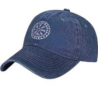 fifbird Wikinger-Symbol, nordischer Kompass, Baseballkappe, gewaschener Vater, Trucker, Denim, Cowboyhut, marineblau, Einheitsgröße