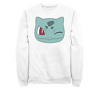 Fifth Sun Pokemon Herren Bulbasaur Face Pullover Crew Fleece, Weiß, Large