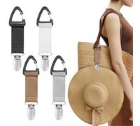 Figarge 4 Stück Hut Clip für Reisen Elastische Huthalter Clip Hutclip für Damen Herren Freihändiges Hutklammer für Reisen Hat Hut Clip für Outdoor Handtasche Reisetasche Rucksack Schal-Handschuh-Clips