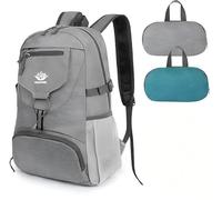 Figarge Leichter Wanderrucksack Faltbarer Rucksack Ultra Light Unisex Daypack Outdoor Wasserdichter Wanderrucksack für Camping, Outdoor, Wandern, Radfahren (grau)