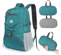 Figarge Leichter Wanderrucksack Faltbarer Rucksack Ultra Light Unisex Daypack Outdoor Wasserdichter Wanderrucksack für Camping, Outdoor, Wandern, Radfahren (blau-grün)