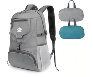 Figarge Leichter Wanderrucksack Faltbarer Rucksack Ultra Light Unisex Daypack Outdoor Wasserdichter Wanderrucksack für Camping, Outdoor, Wandern, Radfahren (grau)