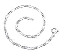Figaro Armband 925 Sterling Silber rhodiniert 2,3mm breit Länge wählbar 17 18 18,5 19 19,5 20 cm Figarokette Silberkette Armkette Armkettchen anlaufgeschützt (19)