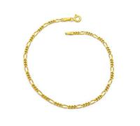 Figaro Armband 925 Sterling Silber vergoldet 2,3mm breit Länge wählbar 17 17,5 18 19 cm Silberkette Figarokette Gold Armkettchen Damen (18)