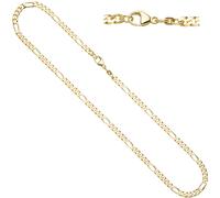 Figarokette 585 Gelbgold 4,4 mm 50 cm Gold Kette Halskette Goldkette Karabiner