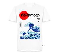Fightwood® Fightwithstyle Big Waves Premium T-Shirt für Männer - Nachhaltig & Fair - Weiß / S