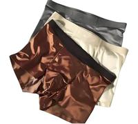 Figskey Elegant Silk Men's Ice Silk Underwear Mulberry Men's Boxer Briefs, Seamless Comfort, Moisture-Wicking Breathable Cool Briefs