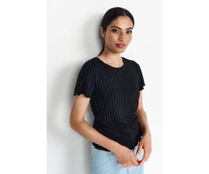 Figurbetontes Rippshirt L black