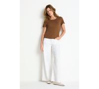 Figurbetontes Rippshirt S coconut bark