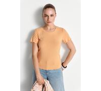 Figurbetontes Rippshirt XS soft papaya