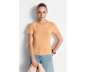 Figurbetontes Rippshirt XS soft papaya
