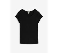 T-Shirt BONPRIX, Damen, Gr. 32/34 (XS), schwarz, Jersey, Obermaterial: 95% Baumwolle, 5% Elasthan, unifarben, slim fit hüftbedeckend, Rundhals, Shirts T-Shirt, figurbetonte slim fit Passform, Kurzarm,