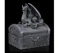 Figuren Shop GmbH Fantasy Drachen Schmuck-Schatulle - Sacred Keeper | Gothic Schmuckkästchen, handbemalt, mit Deckel