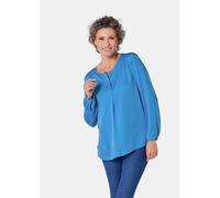 Figurschmeichelnde Schlupfbluse mit modischer Kragenverarbeitung blau 21