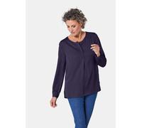 Figurschmeichelnde Schlupfbluse mit modischer Kragenverarbeitung blau 48