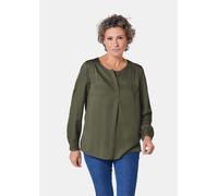 Figurschmeichelnde Schlupfbluse mit modischer Kragenverarbeitung grün 25