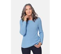 Strickpullover GOLDNER "Figurschmeichelnder Pullover aus reiner Baumwolle", Damen, Gr. 54, blau (regattablau), Obermaterial: 100% Baumwolle CO., Rippe, Pullover Strickpullover, Ohne (50900759-54) rega