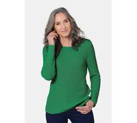 Figurschmeichelnder Pullover aus reiner Baumwolle grün 24