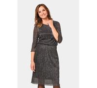 Figurschmeichelndes Kleid mit festlichem Glanz schwarz 46