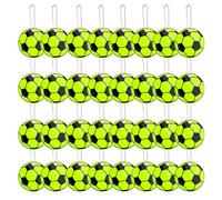 FIHODONE 32 Stück Reflektor Anhänger Fußball,Reflektoren Kinder Sicherheits,Reflektoren Anhänger Mitgebsel Kindergeburtstag, Schlüsselanhänger Kinder Fußball für Rucksack Radfahren Gehen Laufen