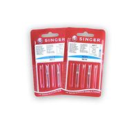 Fiico SINGER Zwillingsnadel Nähmaschinennadeln - Universal, 2er-Pack, 2025 Stärke 80/11-90/14, 3mm Abstand, Geeignet für Baumwolle, Synthetikfasern, Stricken, Jeans