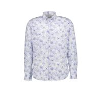 FIL NOIR Hemd Herren Slim Fit Langarm Baumwolle-Leinen blau, 41