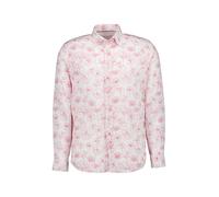 FIL NOIR Hemd Herren Slim Fit Langarm Baumwolle-Leinen rot, 41