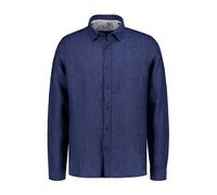 FIL NOIR Hemden Herren Slim Fit Langarm Leinen blau, 43