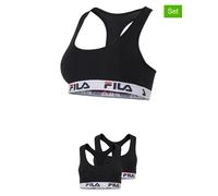 Bustier FILA "WOMAN BUSTIER", Damen, Gr. L, N-Gr, schwarz, Obermaterial: 95% Baumwolle, 5% Elasthan, unifarben, BHs Bustier, ohne Polsterung und ohne Bügel, Racerbackrücken (54257037-L) schwarz