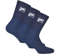 FILA 3 Paar Socken Unisex - Frottee Tennissocken, Crew Socks, Logobund, 35-46 35-38 (3-5 UK) Blau