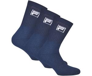 FILA 3 Paar Socken Unisex - Frottee Tennissocken, Crew Socks, Logobund, 35-46 35-38 (3-5 UK) Blau